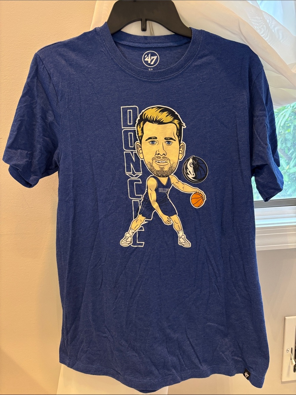 47 Men's Royal Blue Luka Dončić Cartoon Graphic Tee